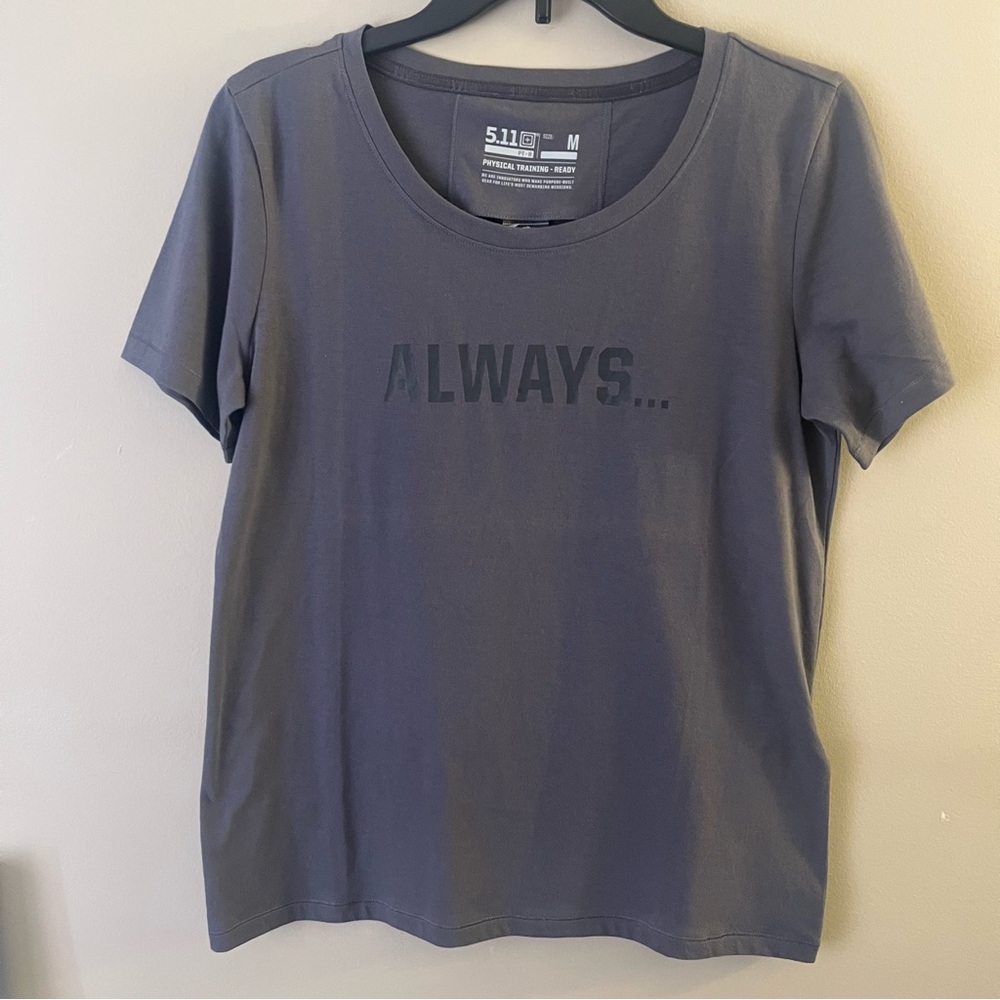 5.11 Always… Dark Grey PT-R WOMEN'S ALWAYS TEE Size Medium